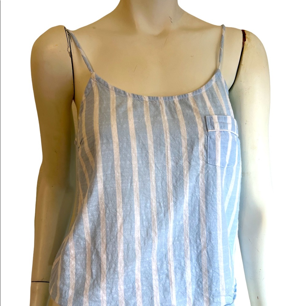 Topshop Blue & White Striped top  with Spaghetti Straps Size 4